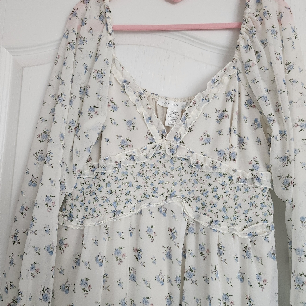 Altar'd State Floral Long Sleeve Mini Dress - Picture 2 of 6